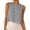 Black., variant on Sleeveless Tops for Women, Linen Shirts, Women's Round Neck Striped Cropped Tops Casual Summer Cotton Blouses, Size S