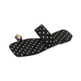 thumbnail image 2 of Women Polka Dot Square Toe Two Strap Slide Sandals Casual Summer Flat Shoes Black 7, 2 of 9