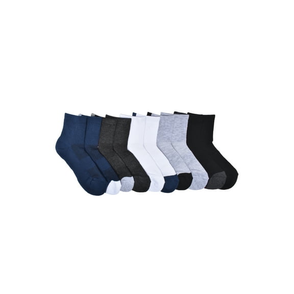 Athletic Works Boys Mid Crew Socks, 10 Pack, Sizes S-L