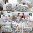 thumbnail image 5 of King 4 Piece Bedding Set Vintage Blue Tribal Floral Soft Breathable Duvet Cover and Pillowcase, Abstract Ethnic Flower Botanical Duvet Cover Set Bed Sheets for Bedroom Dormitory Guest Room, 5 of 9