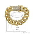 thumbnail image 6 of European and American fashion brand HIPHOP trendy men's full diamond 18K gold-plated thick Cuban bracelet watch package combination hip-hop popular women's accessories package, 6 of 6