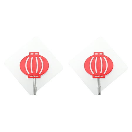 

2pcs New Year Decorative Adhesive Hooks Stick on Wall Hooks Spring Festival Door Hooks