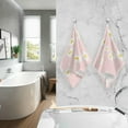 thumbnail image 7 of Coolnut Pink Daisy Set of 2 Fingertip Towel Larger Pure Cotton Soft Highly Absorbent Hand Towels for Bathroom Spa Home (16 x 28 Inches) Wash cloth, 7 of 7