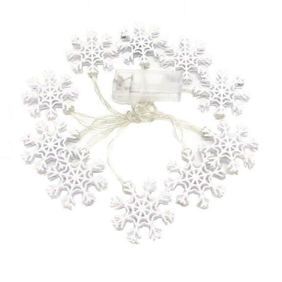 EUDIDV Xmas Decorative Lights LED Battery Box Christmas White Snowflake Light String Christmas Tree Pendant Festive String Lights