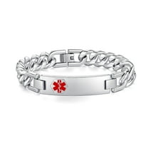 6.5'8.5' Medical alert id bracelets for Women Men Stainless steel Medical Emergency Bracelets Free engraving