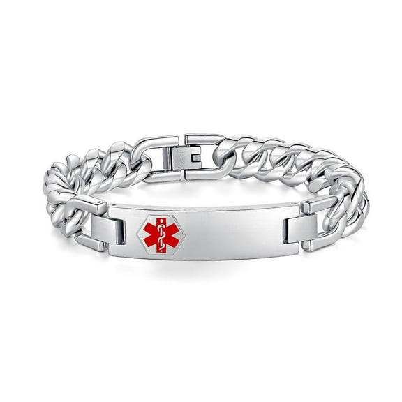 6.5'8.5' Medical alert id bracelets for Women Men Stainless steel Medical Emergency Bracelets Free engraving