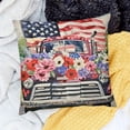 thumbnail image 2 of BANET Throw Pillow Covers American Flag with Blooming Flowers Decorative Cushion Cover Farmhouse Home Sweet Home Decor Pillow Cases White, 2 of 5