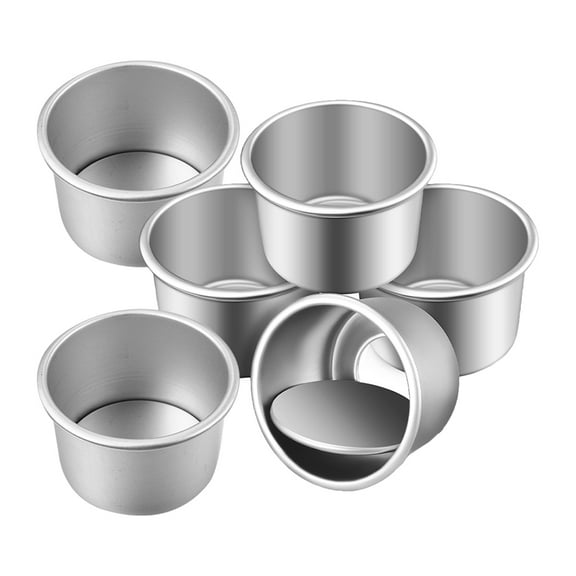 6pcs Quick Release Metal Cake Pans Removable Bottom Round Baking Molds