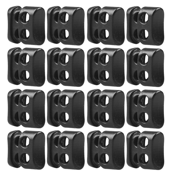 BESTYASH 5 Sets Double Hole Cord Lock Stopper Plastic Drawstring Clamp for Rope, Bag, and Outdoor Gear Fixing