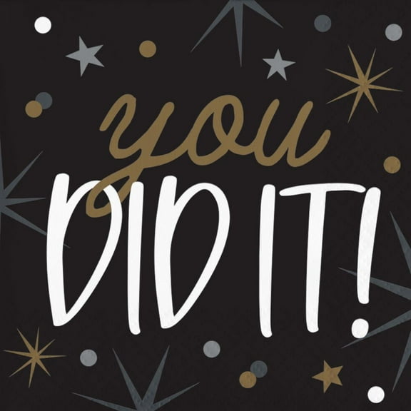 Glowing Grad Paper Beverage Napkins 16 Per Pack