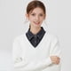 thumbnail image 3 of Cuello falso de mezclilla con solapa para mujer, fácil de abotonar, para camisas, suéteres, vestidos, chaquetas, accesorios de capas, 3 of 8