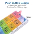 thumbnail image 2 of Pill Organizer, Weekly Large Pill Box 2 Times a Day, Assorted Colors Pill Case with 14 Compartment & Push Button, Arthritis Friendly Medicine Organizer for Fish Oil/Vitamin/Supplements/Travel, 2 of 8