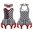 thumbnail image 2 of iiniim Girls Ballet Dance Tutu Dress Halter Neck Sleeveless Sequins Pompoms Circus Clown Party Black&Red 12, 2 of 7