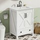 thumbnail image 1 of QinaQin Mueble para baño de 24 pulgadas con lavabo de cerámica, gabinete independiente con puerta de cierre suave y cajón amplio, ideal para organizar y renovar tu baño, 1 of 8