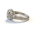 thumbnail image 2 of Vintage Art Deco Diamond Engagement Ring, Heart Shape Mount Ring, Engraved Shank Diamond Ring, Antique Solitaire Diamond Ring, Openwork Filigree Ring, 925 Sterling Silver, 1.5 Ct Sterling Silver, 2 of 5