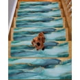 thumbnail image 2 of Stair Treads for Wooden Steps, Teal Marble Peel and Stick Stair Treads with Reusable Adhesive, Modern Abstract Art Luxury Yellow Non Slip Indoor Stairs Runner Rugs Mats for Elders Dogs 8"x30" 15PCS, 2 of 7