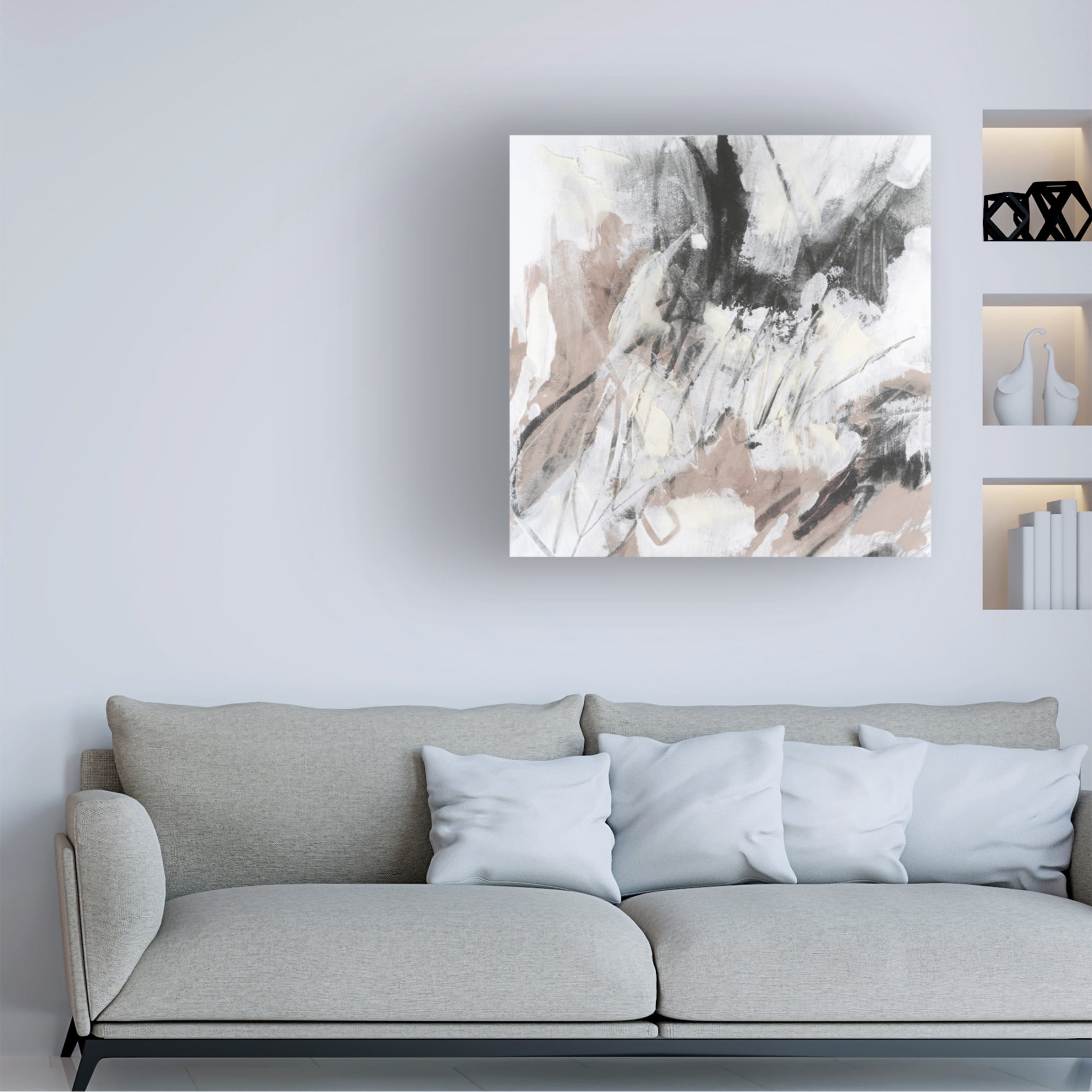 Trademark Fine Art June Erica Vess  Neutral Scribe III Canvas Wall Art