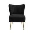 thumbnail image 4 of Meridian Furniture Tess Black Velvet Accent Chair with Gold Legs, 4 of 5