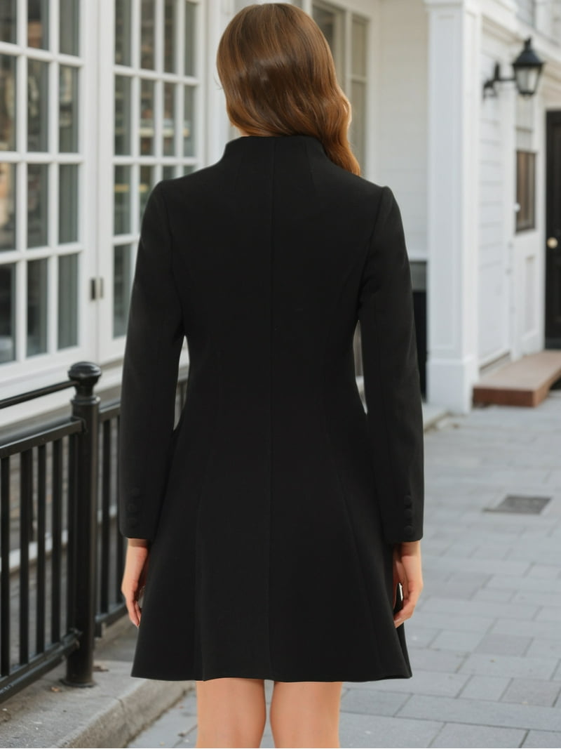 peplum dress coat Peplum Double Breasted Coat Black