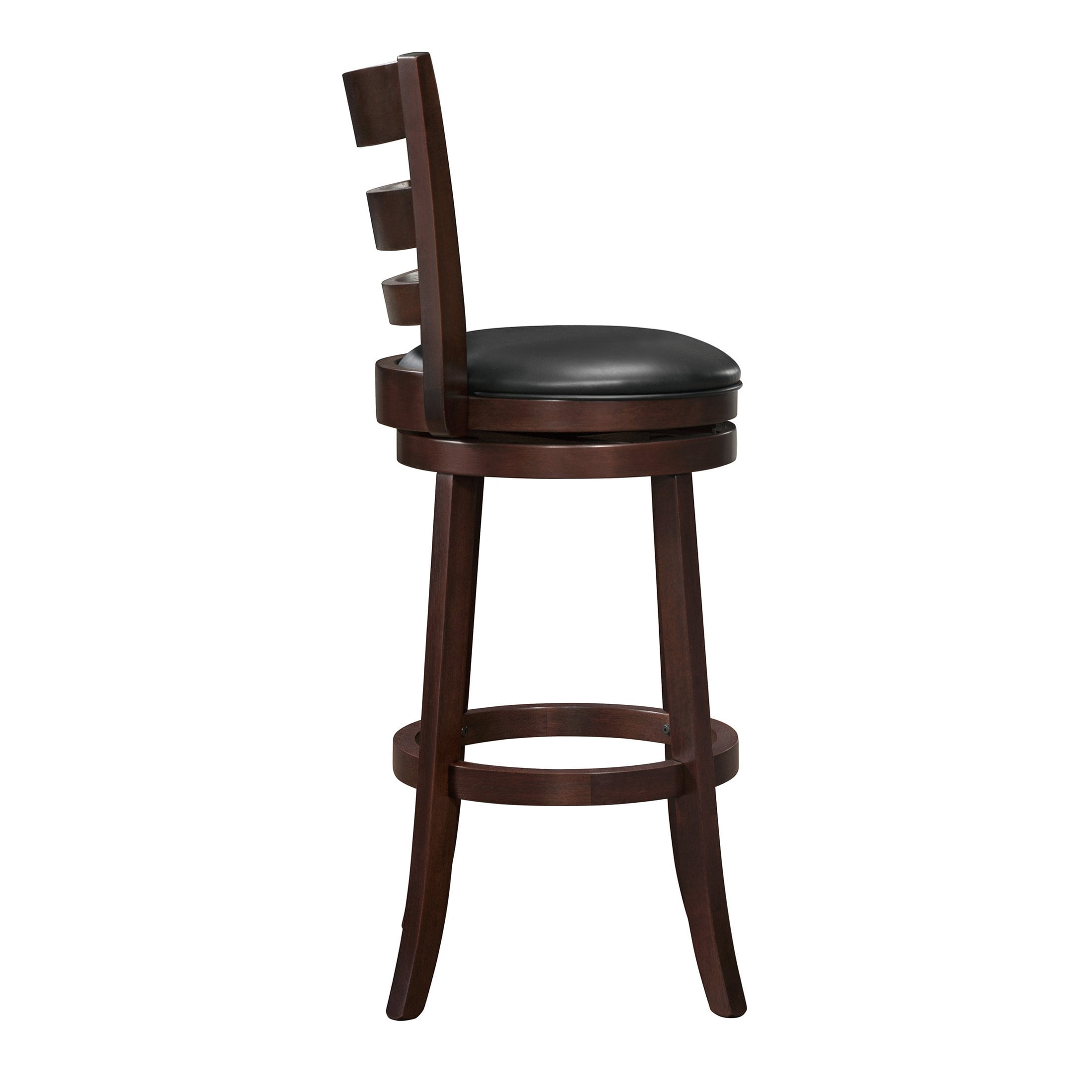 OakvillePark Odelia Ladder Back Swivel Barstool, Pub Height, Cherry