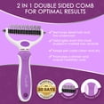 thumbnail image 4 of POODLIE Pet Grooming Dematter and Shedding Comb Tool, Twin-Blade Undercoat Rake for Cats and Dogs with Medium and Long Hair, Gentle on Pets with Sensitive Skin, Comfortable to Use Ergonomic Handles, 4 of 5