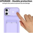 thumbnail image 2 of Compatible with iPhone Case,Slide Camera Lens Protection Credit Card Slot Holder Wallet Bumper Soft Shockproof Cover Phone Case (Pink,iPhone 14 Pro), 2 of 7