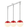 thumbnail image 3 of Golden Lighting 3218-3Lp Red Dixon 3 Light 29" Wide Linear Pendant - Chrome, 3 of 4