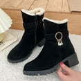 thumbnail image 5 of Fesfesfes Booties For Women Low Heel Solid Color Shoes Casual Warm Winter Ankle Boots 36(US:5.5), 5 of 6