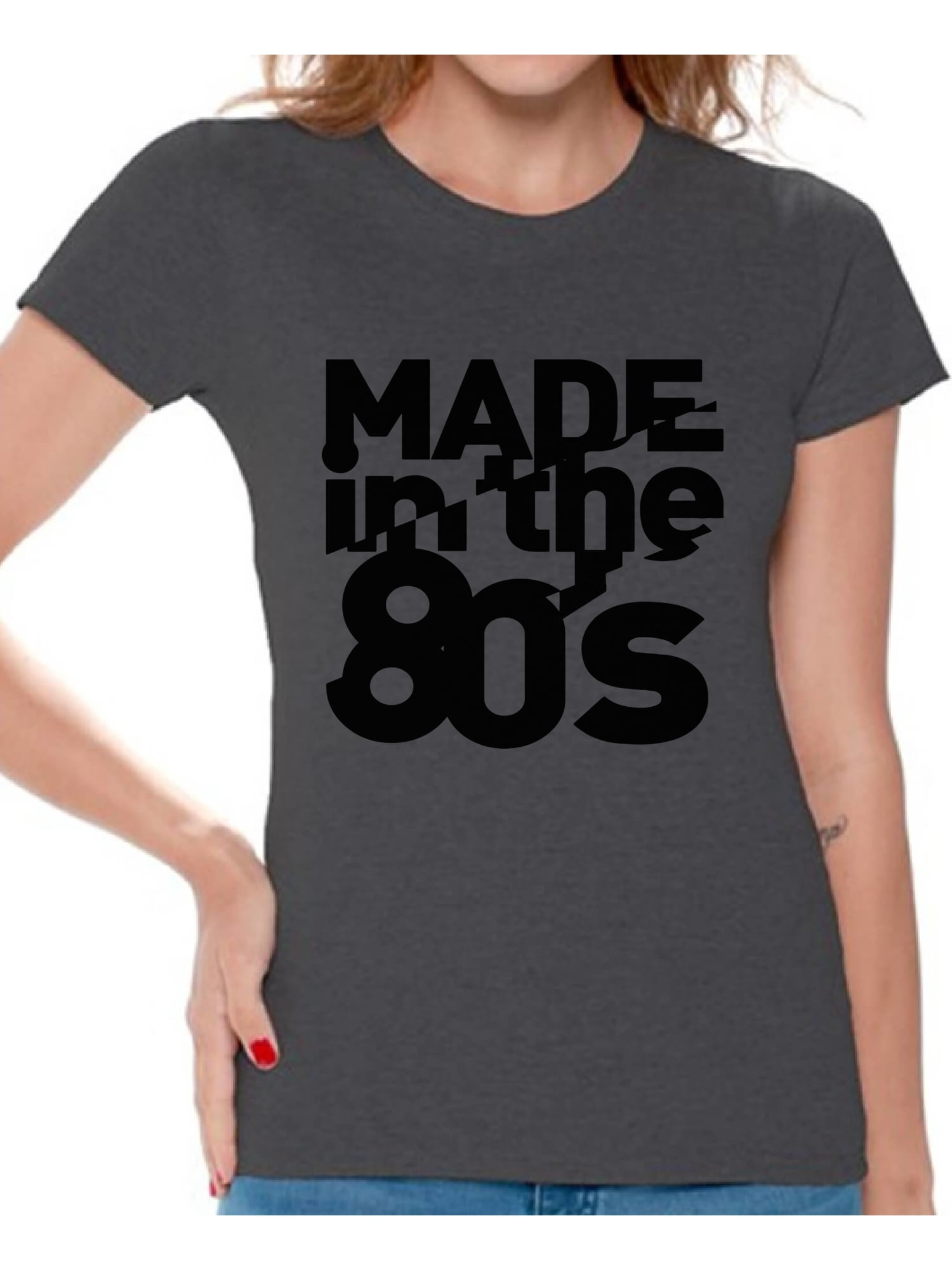 Born In The 80's T Shirt Top Ladies Off Shoulder Retro Party Outfit 7038 Lot 