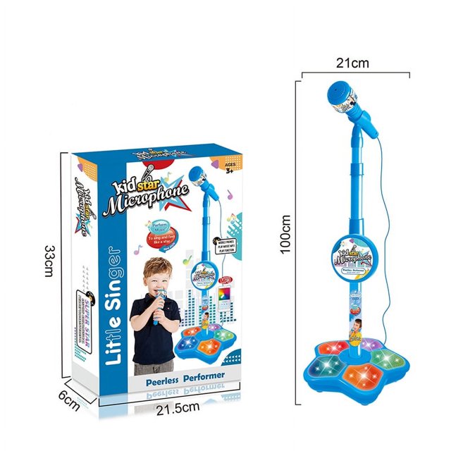 Micrófono con soporte para niños, canciones de Karaoke, instrumento musical, juguete educativo de entrenamiento mental, regalo de cumpleaños para niña y niño