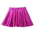 thumbnail image 2 of TiaoBug Kids Girls Shinny Metallic Mini Skater Skort Glossy Flared Pleated Scooter Skirt Rose 12, 2 of 6