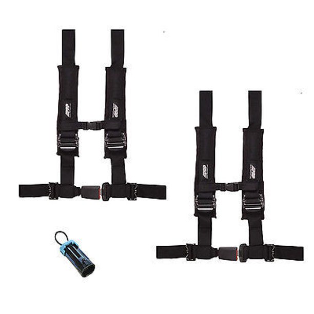 PRP 4 Point 2" Harness Seat Belt Automotive Style Latch Black CanAm Commander All