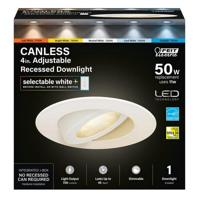 Feit Electric 3009817 4 in., 50W Aluminum LED Recessed Downlight, White