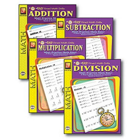 Remedia Publications Rem5012E Easy Timed Math Drills 4 Book Set ...