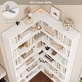 thumbnail image 7 of Homfa 6-Tier Corner Bookcase, L-Shaped Bookshelf with Baffle, Storage Display Rack for Office Living Room, White, 7 of 7