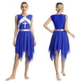 thumbnail image 5 of Aislor Women's Lyrical Dance Dress Sleeveless Tunic Asymmetric Chiffon Dress Size S-XXL Royal Blue M, 5 of 7
