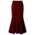 thumbnail image 6 of vigerkar Women's Elegant Vintage Velvet Midi Skirt Flowy Panel Design Pleated Maxi Skirt Wine, S, 6 of 7
