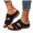 1 D, variant on Women's Adjustable PU Leather Wedge Sandal Lightweight Non Slip Walking Slide Platform Open Toe Beach Sandal Black Size 8