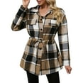 thumbnail image 5 of Yangnuo Womens Plaid Jackets Womens Fashion Comfy Jackets Women Checkered Button Pocket Shirt Jacket Top, 5 of 6