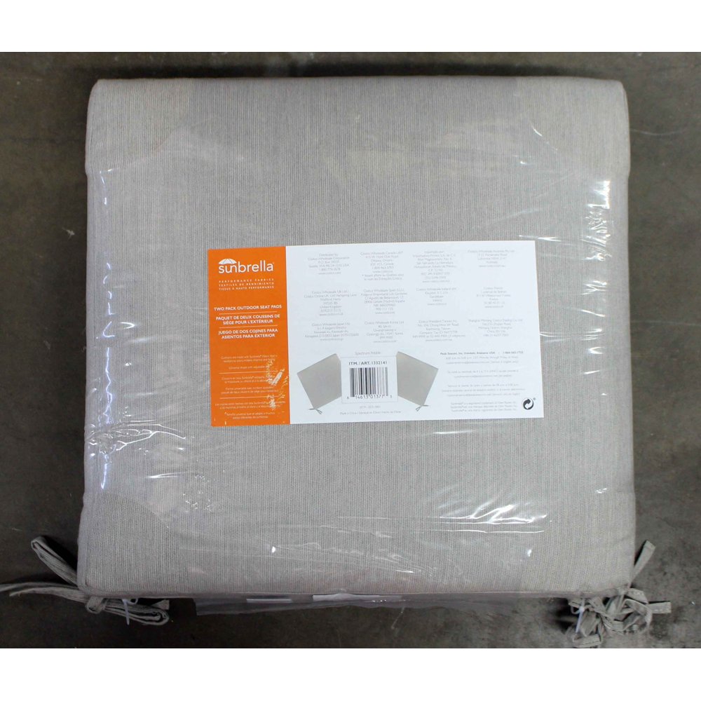 Sunbrella Two Pack Outdoor Seating Pads Spectrum Pebble