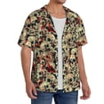 thumbnail image 2 of Pofeuu Skulls1 Print Mens Casual Short Sleeve Shirts Beach Summer Spread Collar Pocket Tops Men's Casual Short-sleeved Shirt-Large, 2 of 5