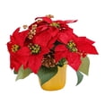 thumbnail image 3 of Potted Red Poinsettia Plant, Artificial Poinsettia Plant, Decorative Artificial, 3 of 9