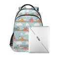 thumbnail image 7 of FORMRS Kids School Backpack Elementary Student Unisex Travel Bookbag with Reflective Stripes, Red Trains Pattern, 7 of 7