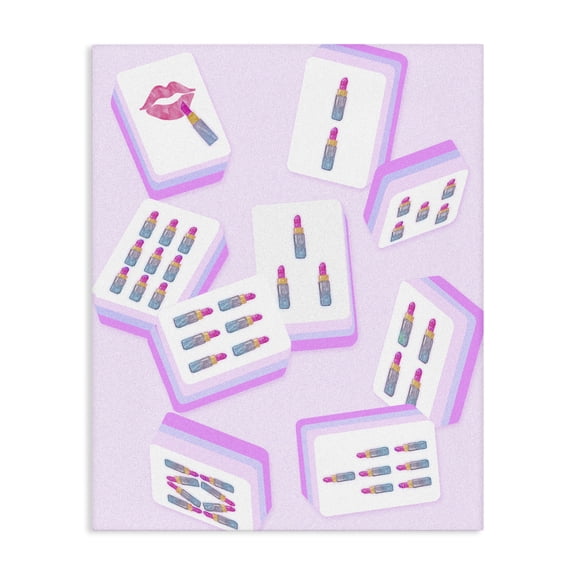 Stupell Industries Art Deco Glam Lipstick Mahjong Tiles Canvas Art, 16 x 20, by Ziwei Li