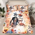 thumbnail image 3 of Homewish Gothic Skeleton Skull Twin Sheet Sets, Romantic Anniversary Twin Fitted Sheet, Watercolor Groovy Floral Flat Sheet, Ultra Soft Bedroom Decor, 3pcs, 3 of 8