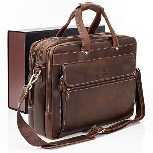 Luxorro Leather Briefcases for Men Soft, FullGrain Leather Laptop