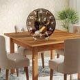 thumbnail image 5 of ZXCXRQFa Red Wine Glass Leaf Grapes Round Wall Clock Daisy Silent Non Ticking Wooden Wall Clocks Battery Operated for Home Office School Decor,10 Inch, 5 of 7