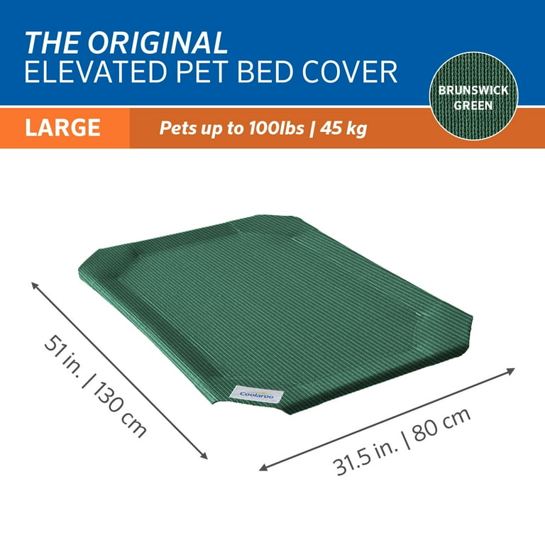The Original Coolaroo Elevated Pet Dog Bed Replacement Cover Large Brunswick Green