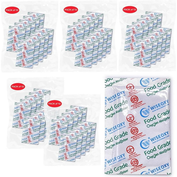 Wisesorb 500CC 50 Packs Oxygen Absorbers for Food Storage, Food Grade