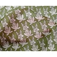 thumbnail image 4 of oneOone Silk Tabby Fabric Rabbit Block Printed Fabric 1 Yard 42 Inch Wide, 4 of 4